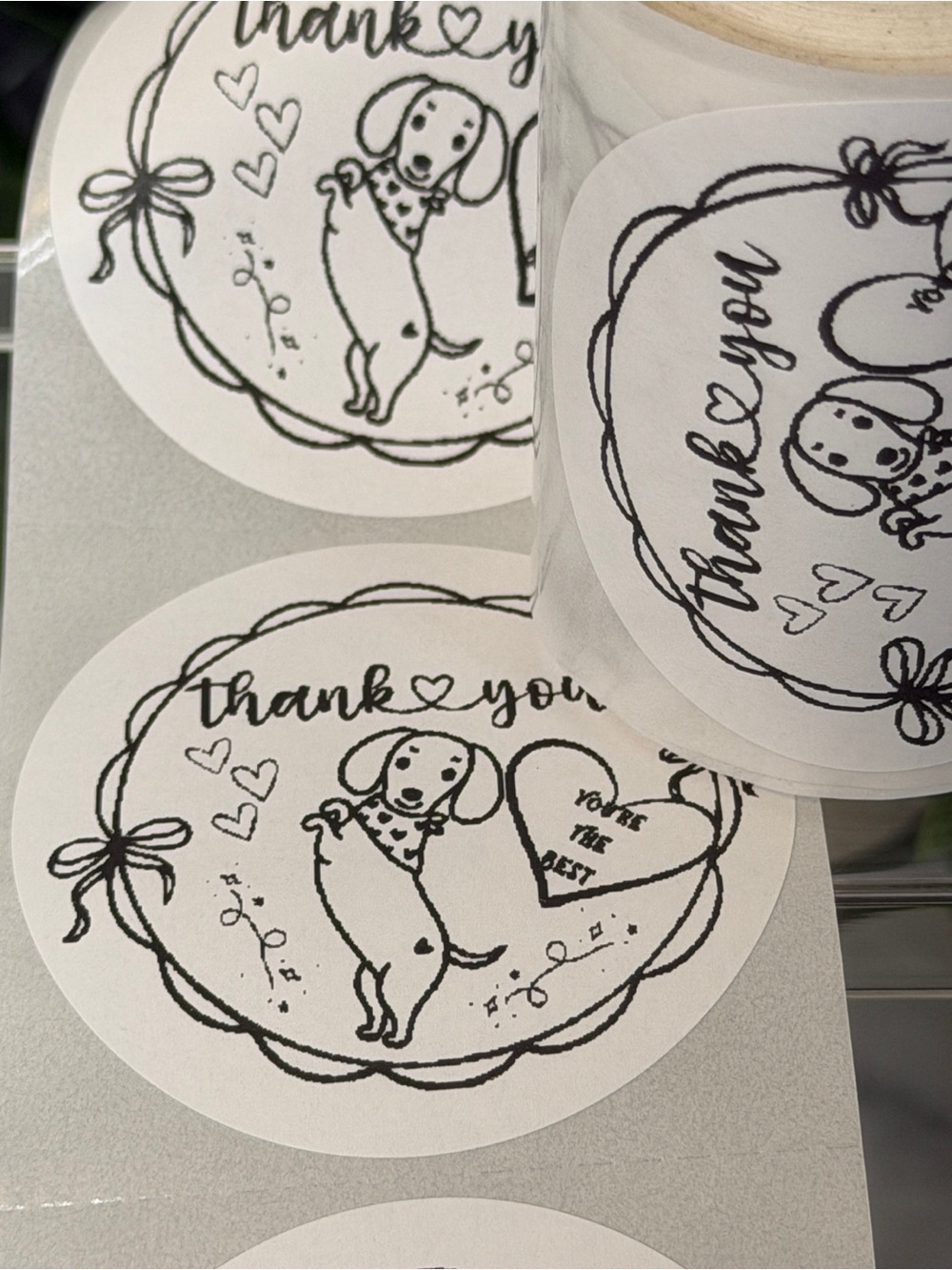 Thank You Dachshund Sticker 2” Round 200 Pack Small Business Packaging Cute - Picture 2 of 10